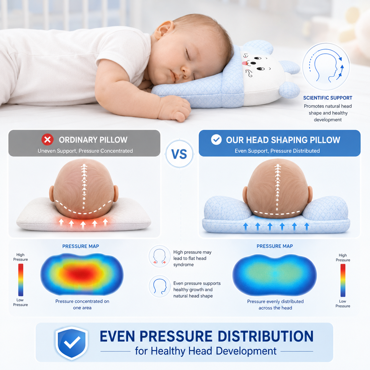 Baby Head Shaping Sleep Pillow