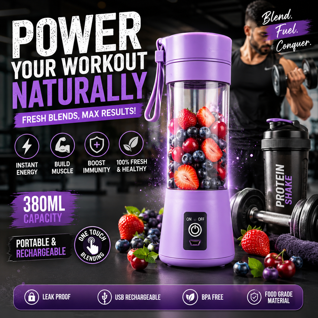 Portable USB Rechargeable Mini Blender Bottle
