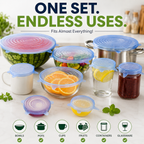 6 Pcs Silicone Stretch Lids Set | Reusable Food Covers