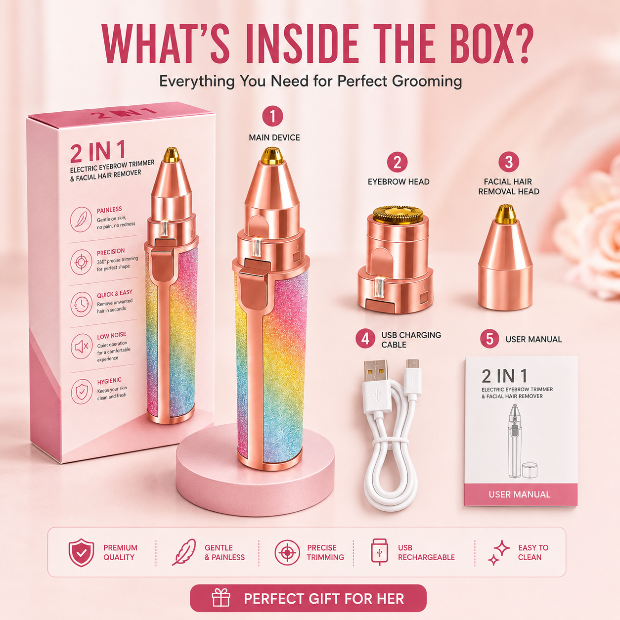 2-in-1 Painless Electric Hair Remover & Trimmer