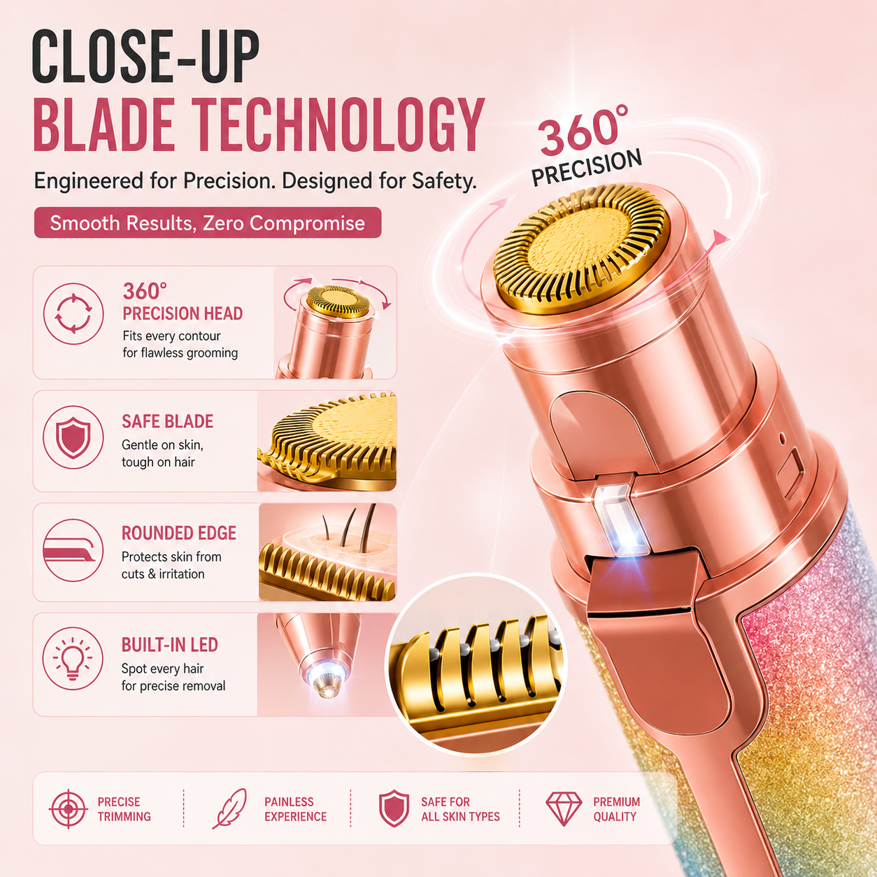 2-in-1 Painless Electric Hair Remover & Trimmer