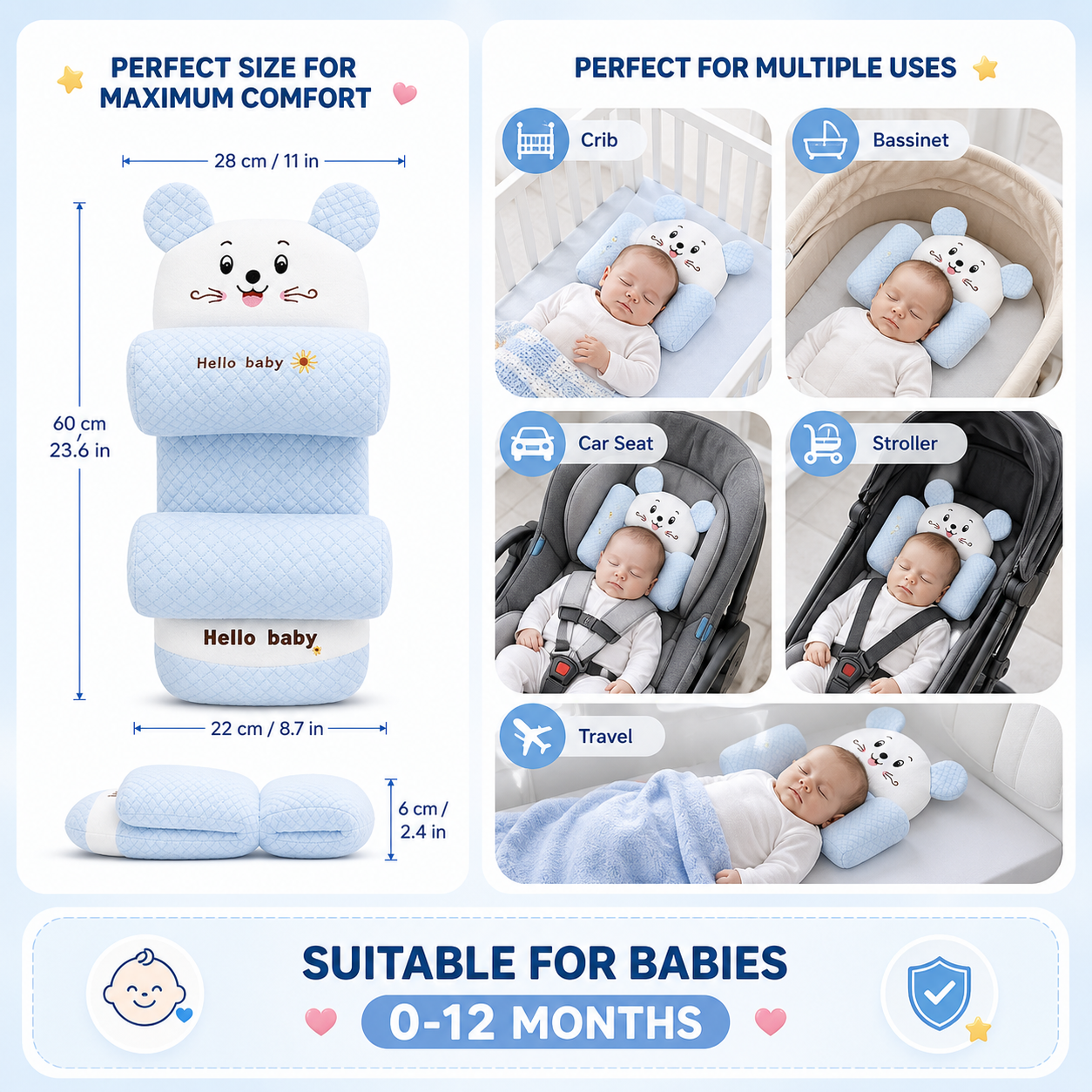 Baby Head Shaping Sleep Pillow