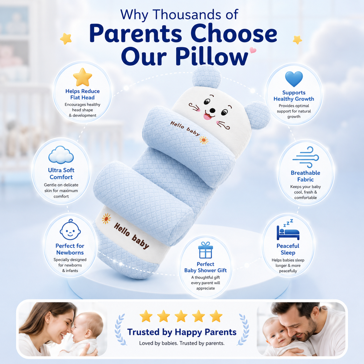 Baby Head Shaping Sleep Pillow